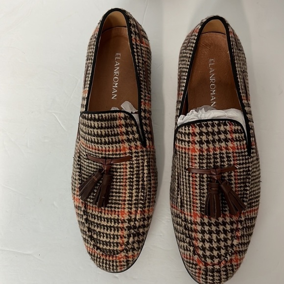 ELANROMAN men’s loafers. Velvet. Hounds tooth, hip-hop fashion, tassels. main image 7
